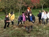 A helping hand pushing the barrow up the hill
